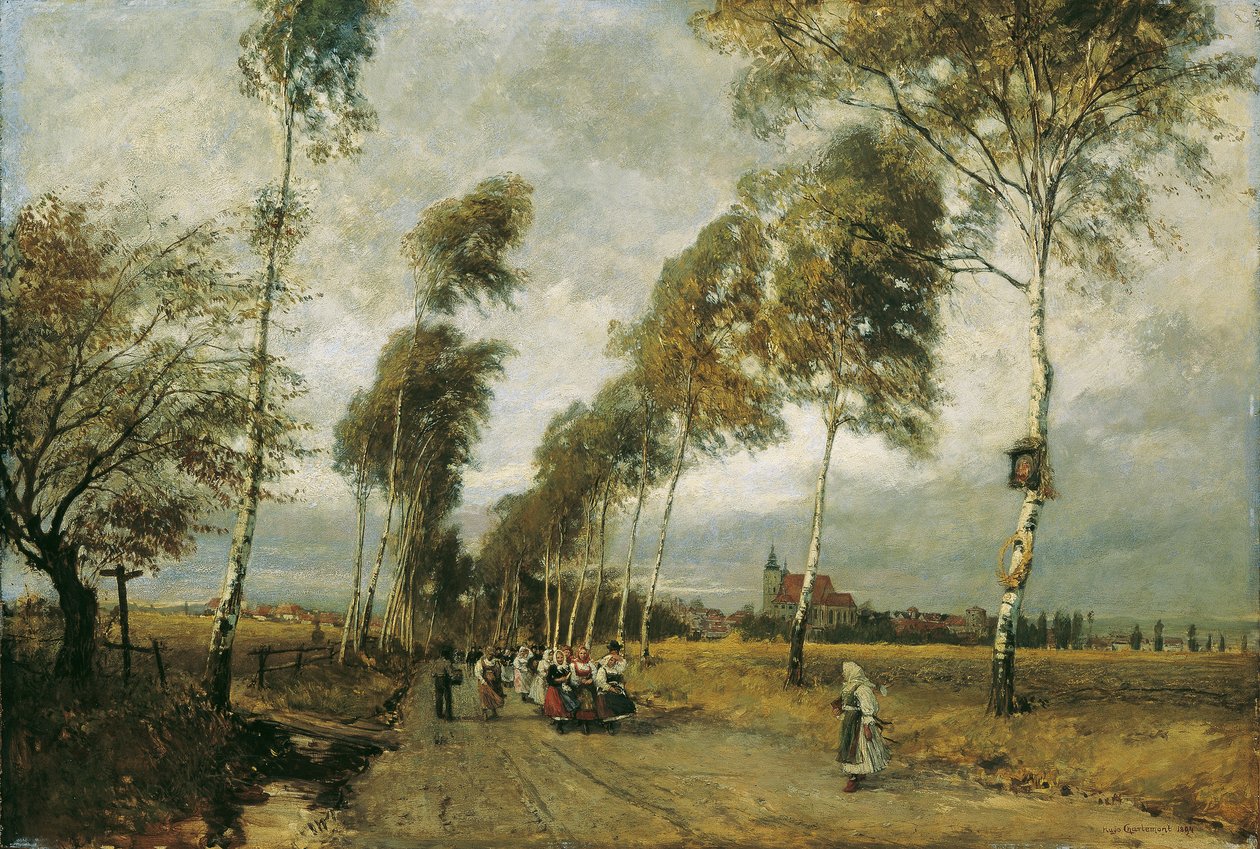 Országút a nyírfa sugárúttal alkotó: Hugo Charlemont