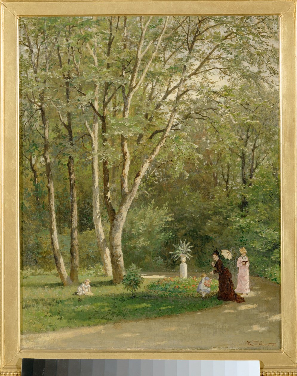 In einem Wiener Garten - Egy bécsi kertben ... (festmény, vászon) alkotó: Hugo Darnaut