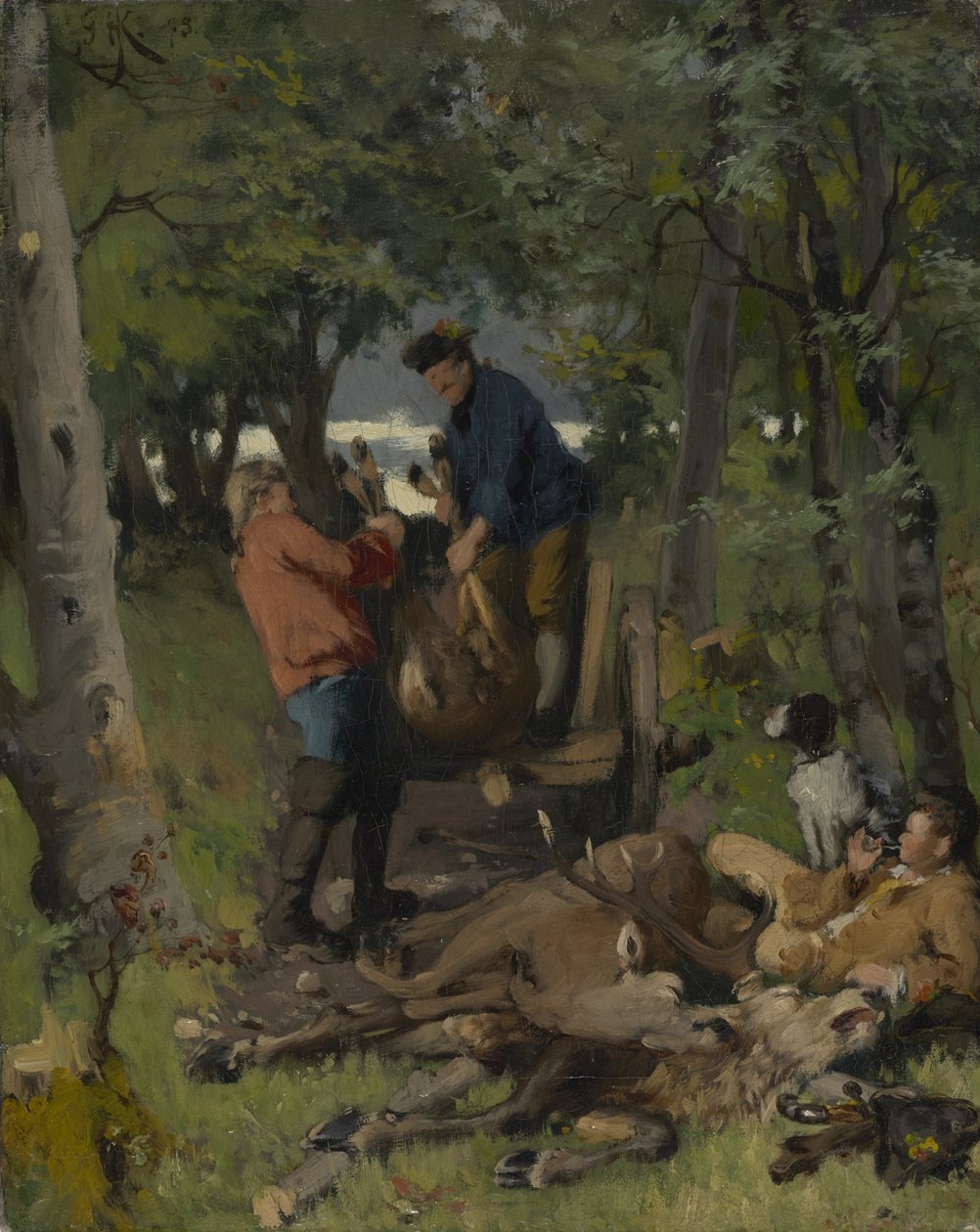 A vadászat után alkotó: Hugo Kotschenreiter