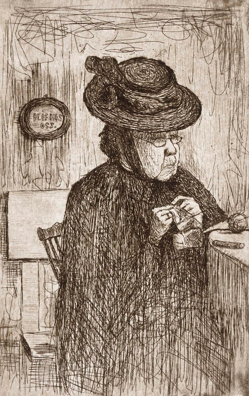 Kötögető nagynéni alkotó: Hugo Simberg