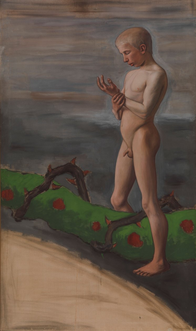 Az élet koszorúját hordozó fiú alkotó: Hugo Simberg