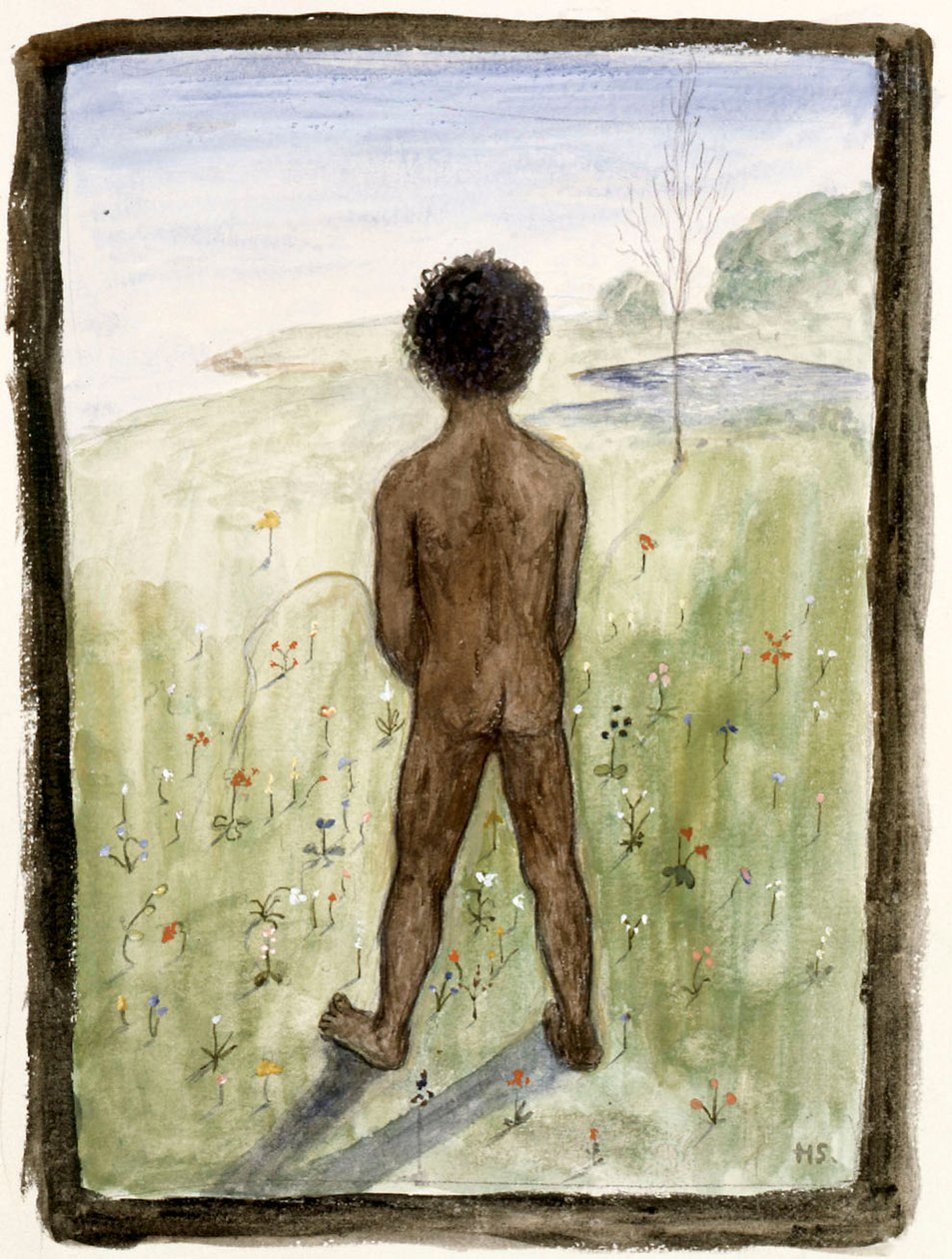 Fiú a réten alkotó: Hugo Simberg