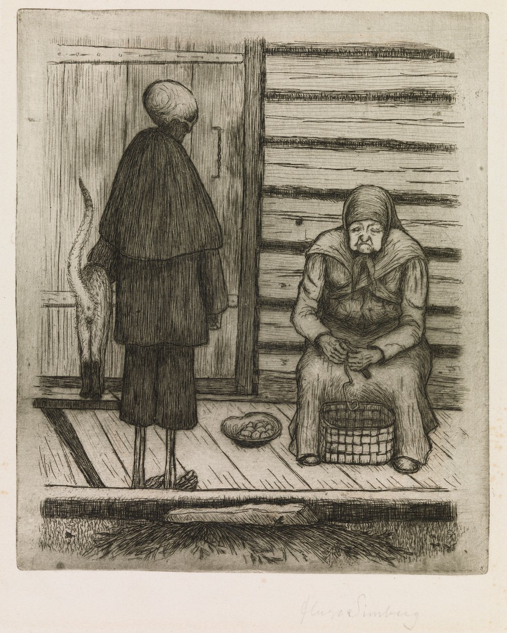 A halál és az öregasszony alkotó: Hugo Simberg