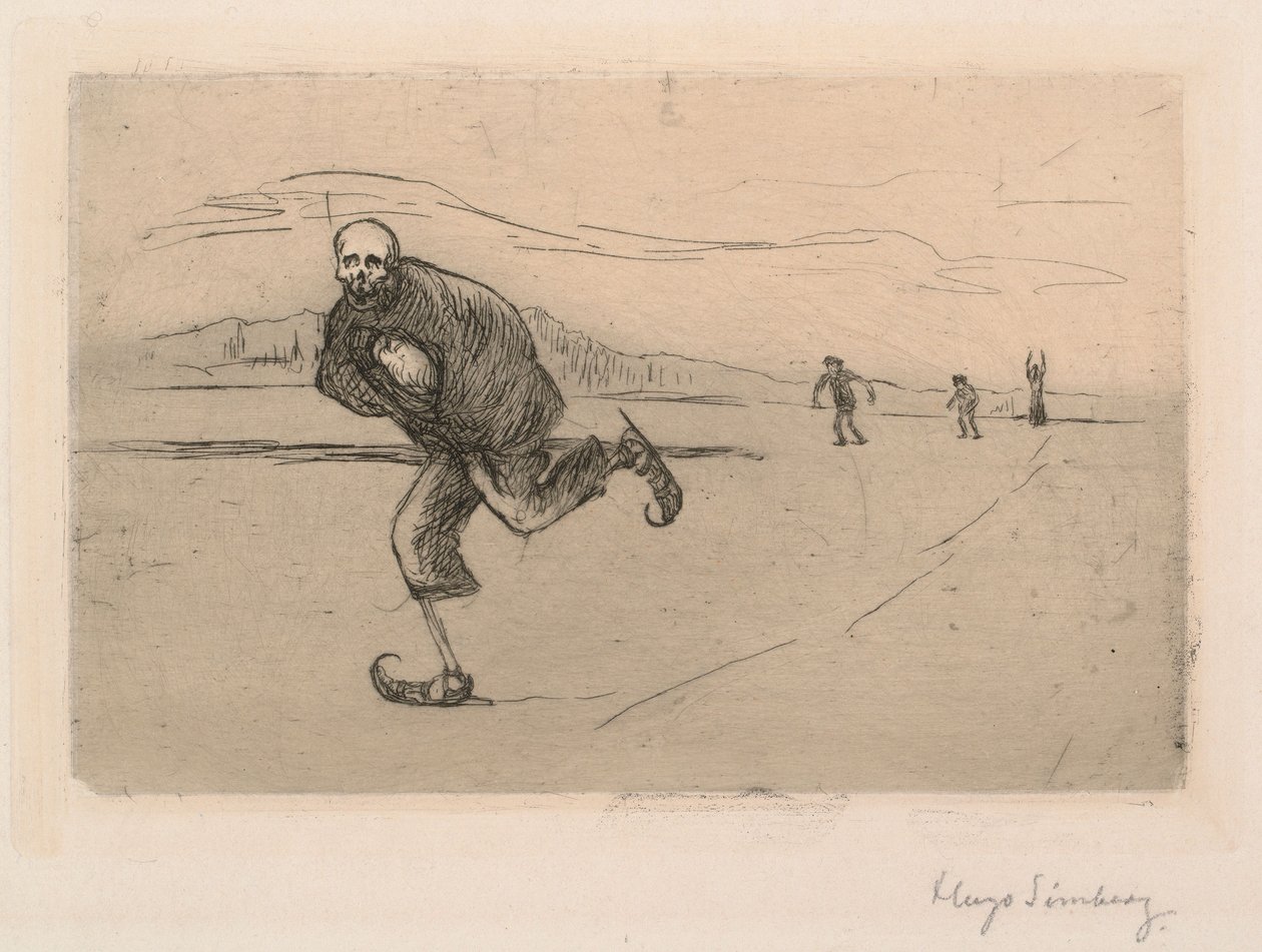 Halál a görkorcsolyán; Halálos görkorcsolyázás alkotó: Hugo Simberg