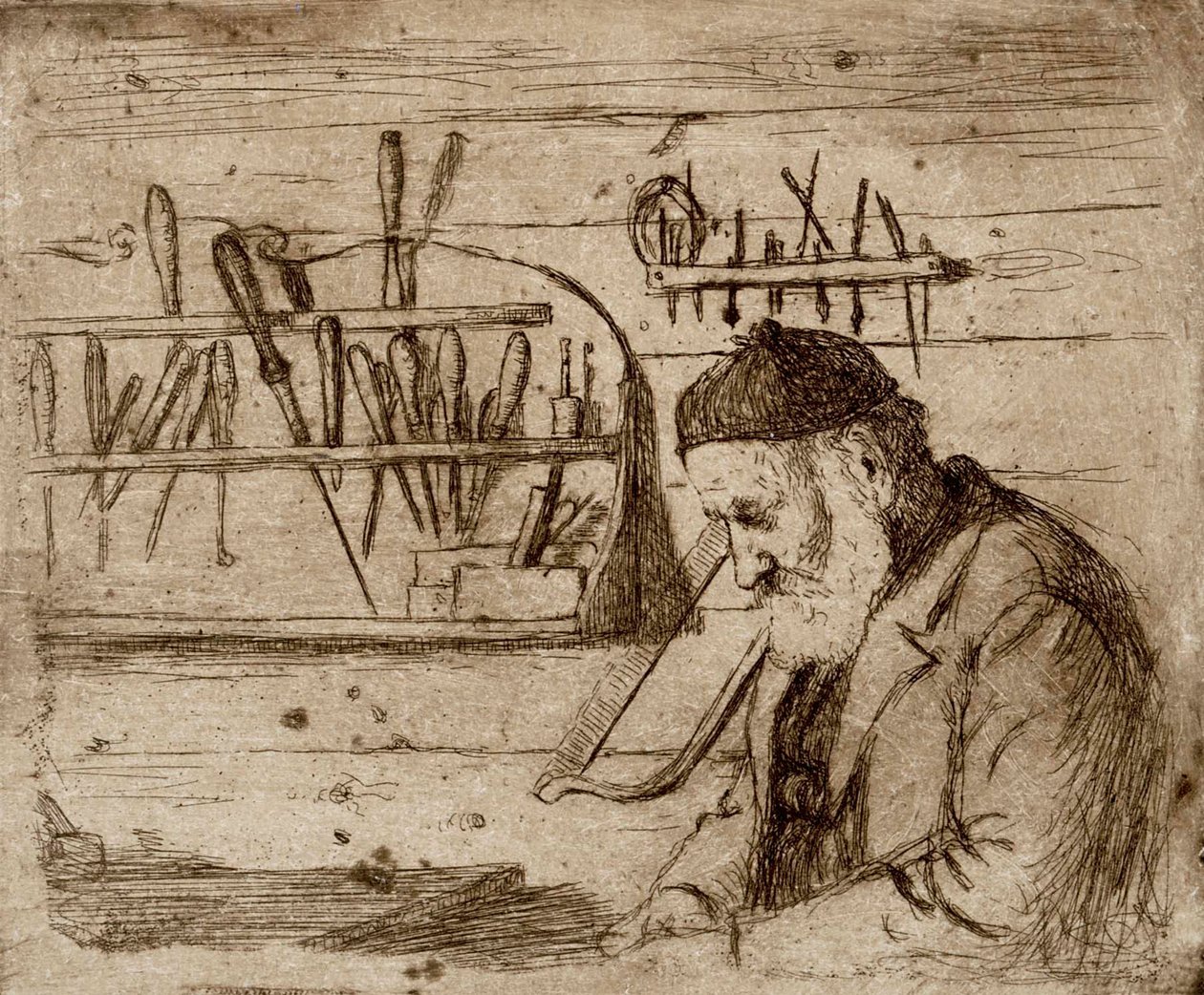Apa a műhelyében alkotó: Hugo Simberg