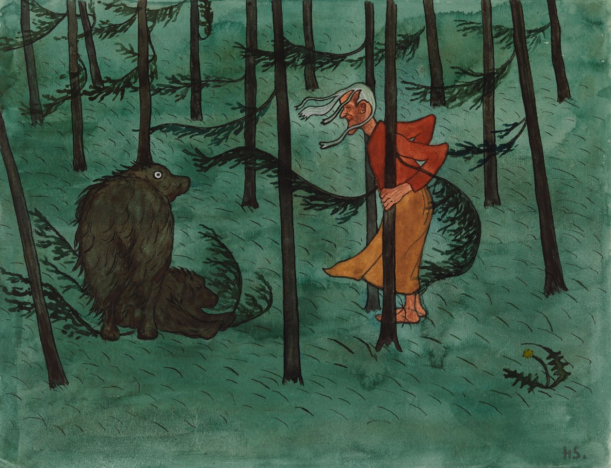 Félelem az erdőben alkotó: Hugo Simberg