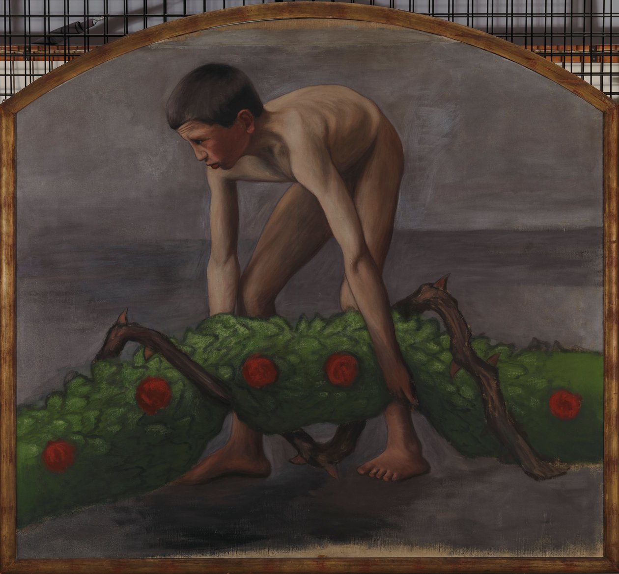 Füzérhordozó; az élet füzérét vivő fiú, tanulmány a tamperei székesegyház freskójához alkotó: Hugo Simberg