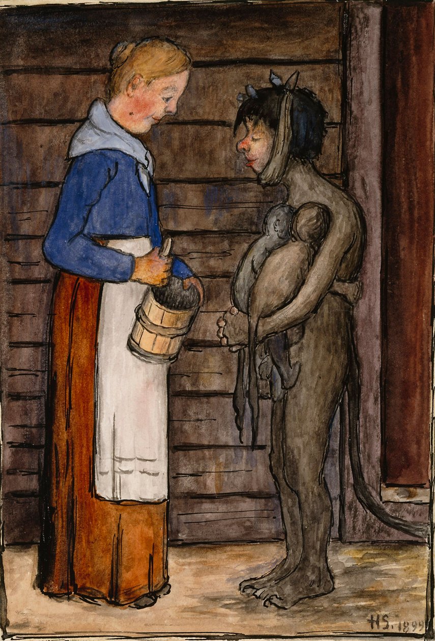 A gazda felesége és Szegény Ördög alkotó: Hugo Simberg