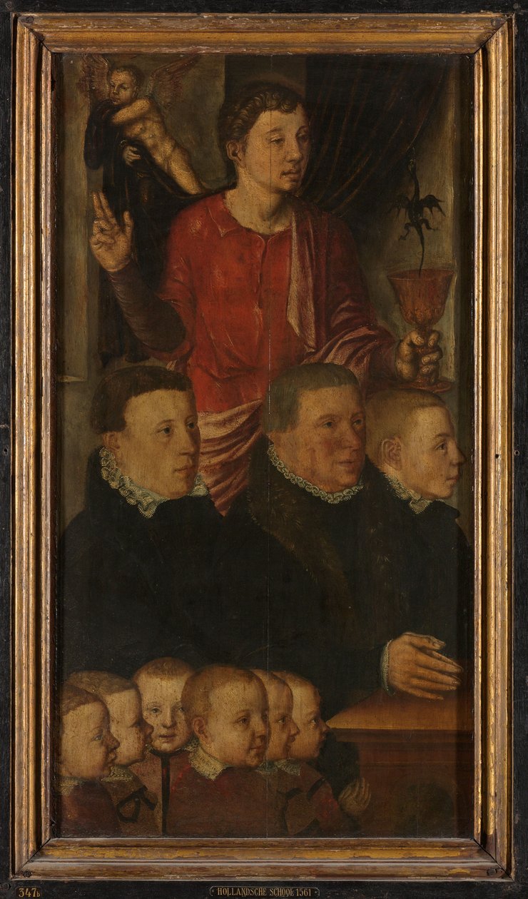 Egy emléktriptichon bal szárnya, 1527 körül (olaj, tábla) alkotó: Hugo van der (after) Goes