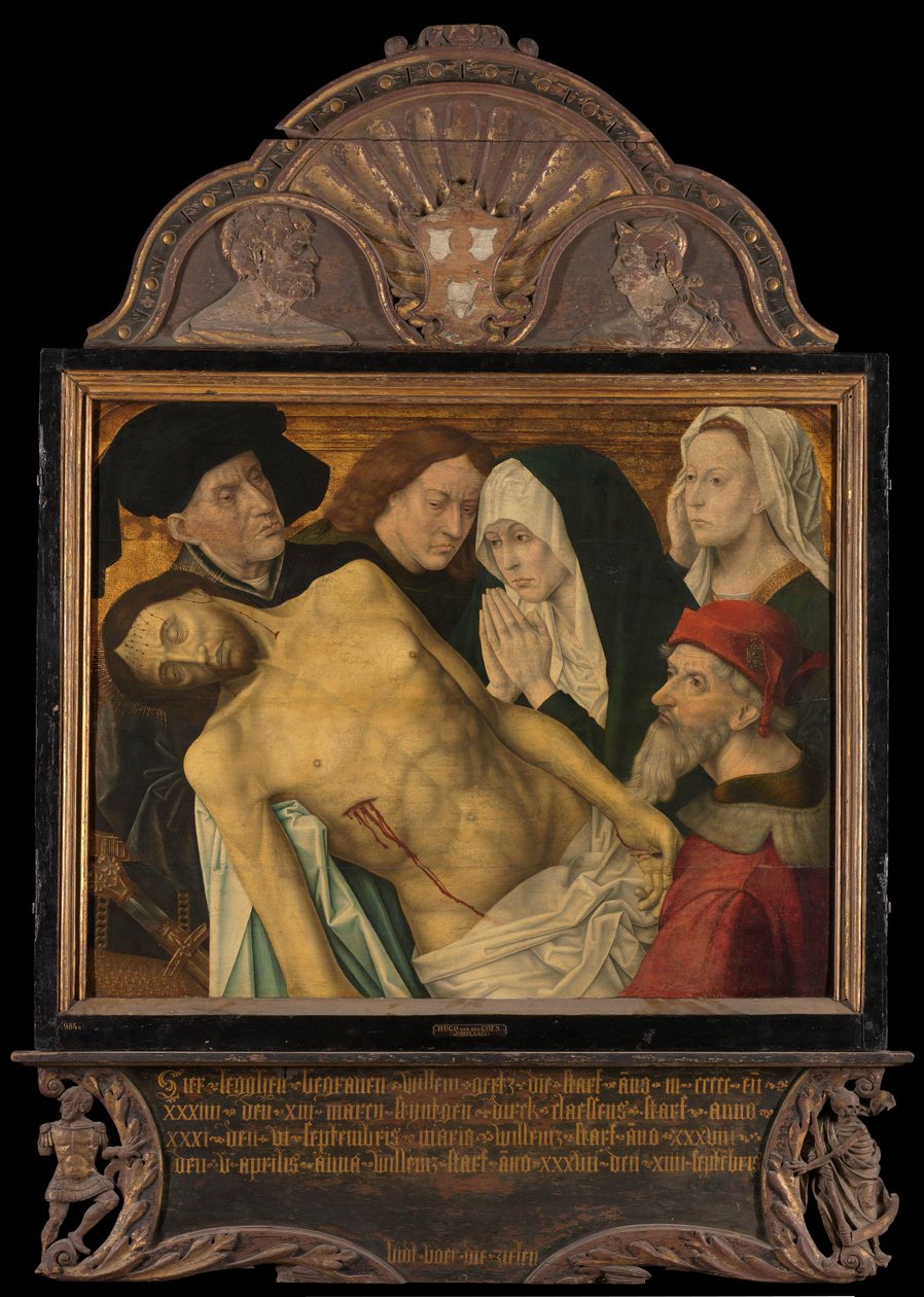 Egy emlék-triptichon központi táblája, amelyet korábban Gertz-emlék-triptichonnak hívtak, siralommal alkotó: Hugo van der Goes (copy after)