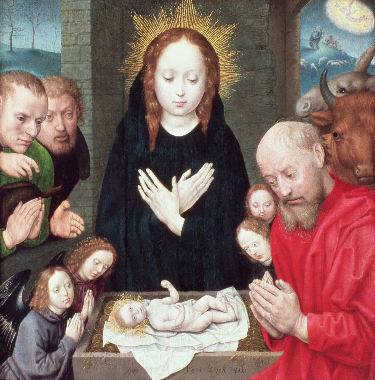 Pásztorok imádása (tempera a panelen) alkotó: Hugo van der Goes