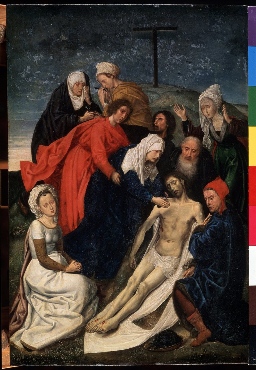 ""Siralom Krisztus halála felett"" Hugo van der Goes (1435-1482) festménye, 36x30 cm-es Ermitázs Múzeum, Szentpétervár alkotó: Hugo van der Goes