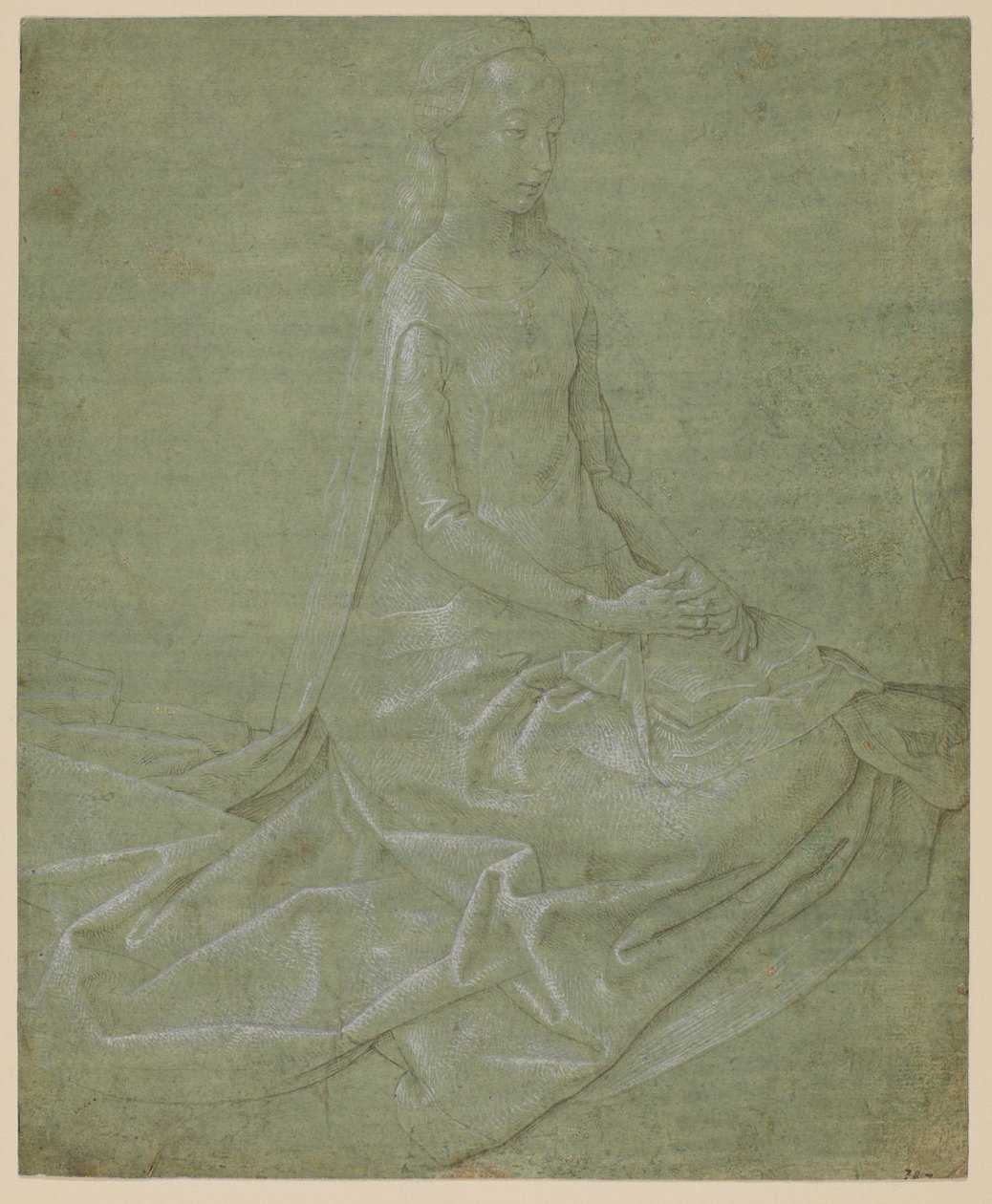 Ülő női szent, 1475-1485 körül alkotó: Hugo van der Goes