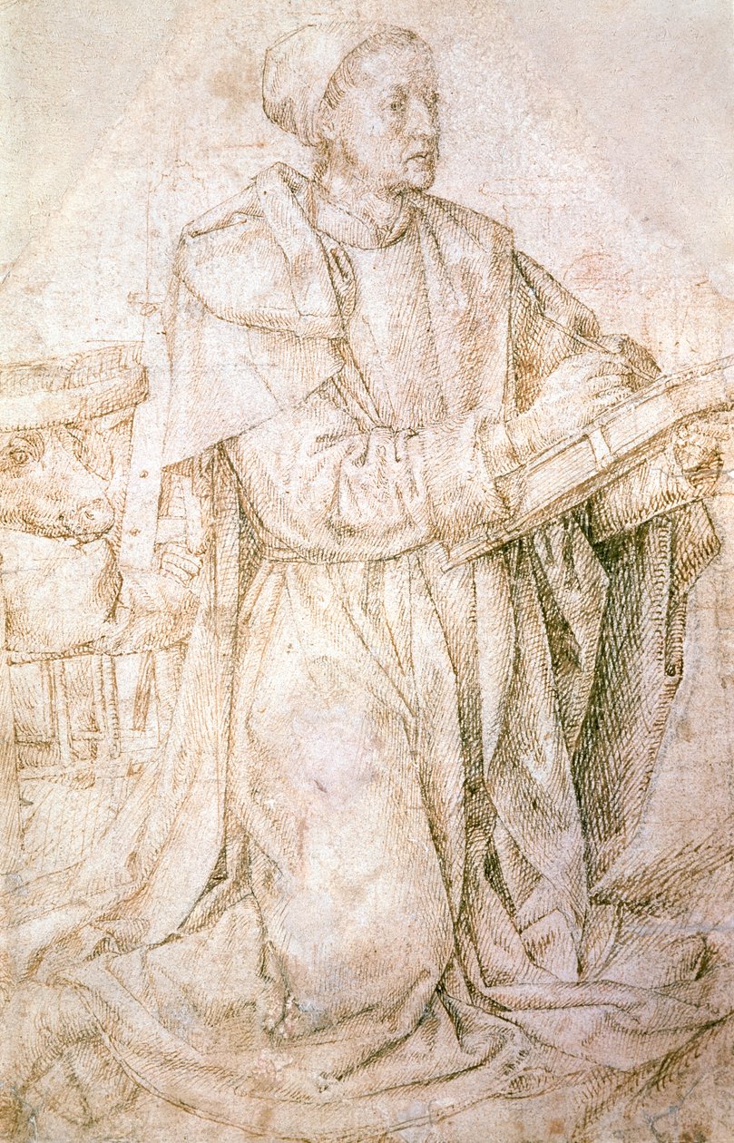 Szent Lukács tanulmánya, Hugo van der Goes (1440-1482), rajz alkotó: Hugo van der Goes