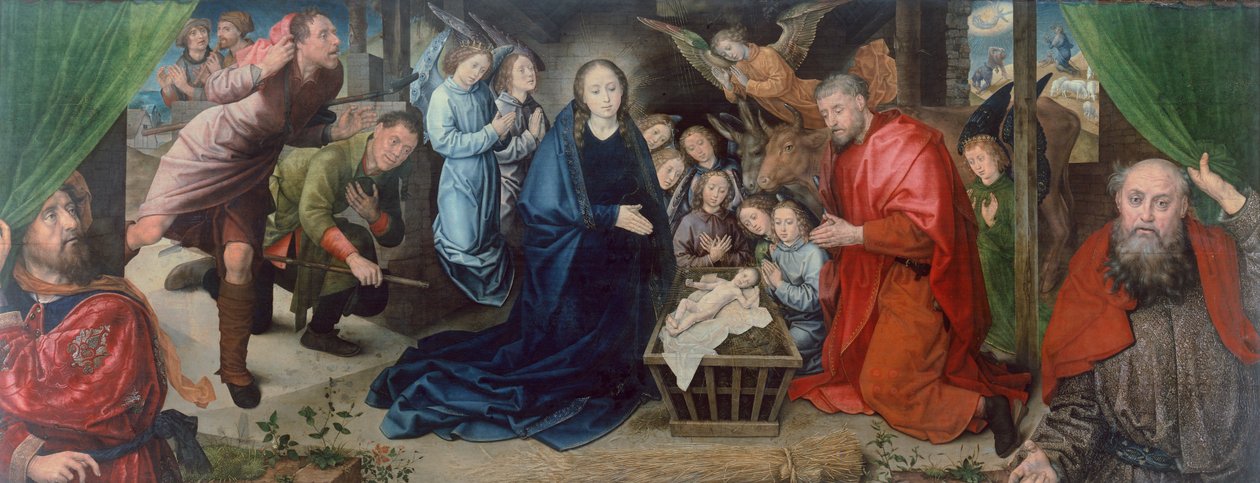 Hugo van der Goes (1440-1482) Pásztorok imádása, tábla alkotó: Hugo van der Goes