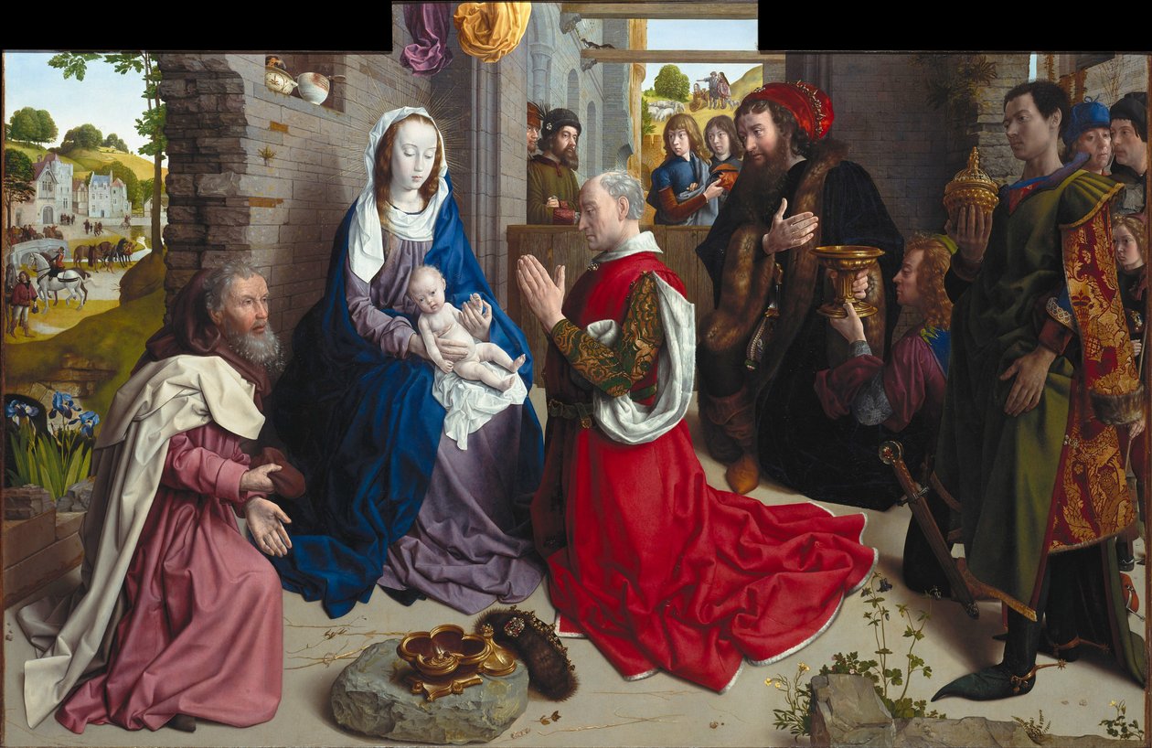 A Monforte-oltár királyok imádása, 1470 körül alkotó: Hugo van der Goes