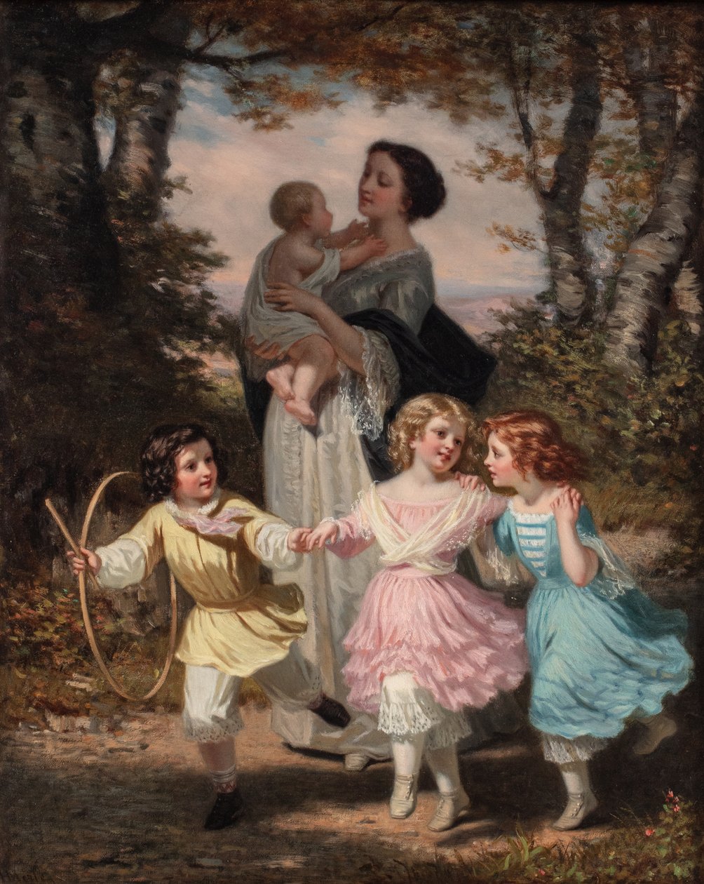 Anya és gyermekei, 1840-80 körül (olaj, vászon) alkotó: Hugues Merle