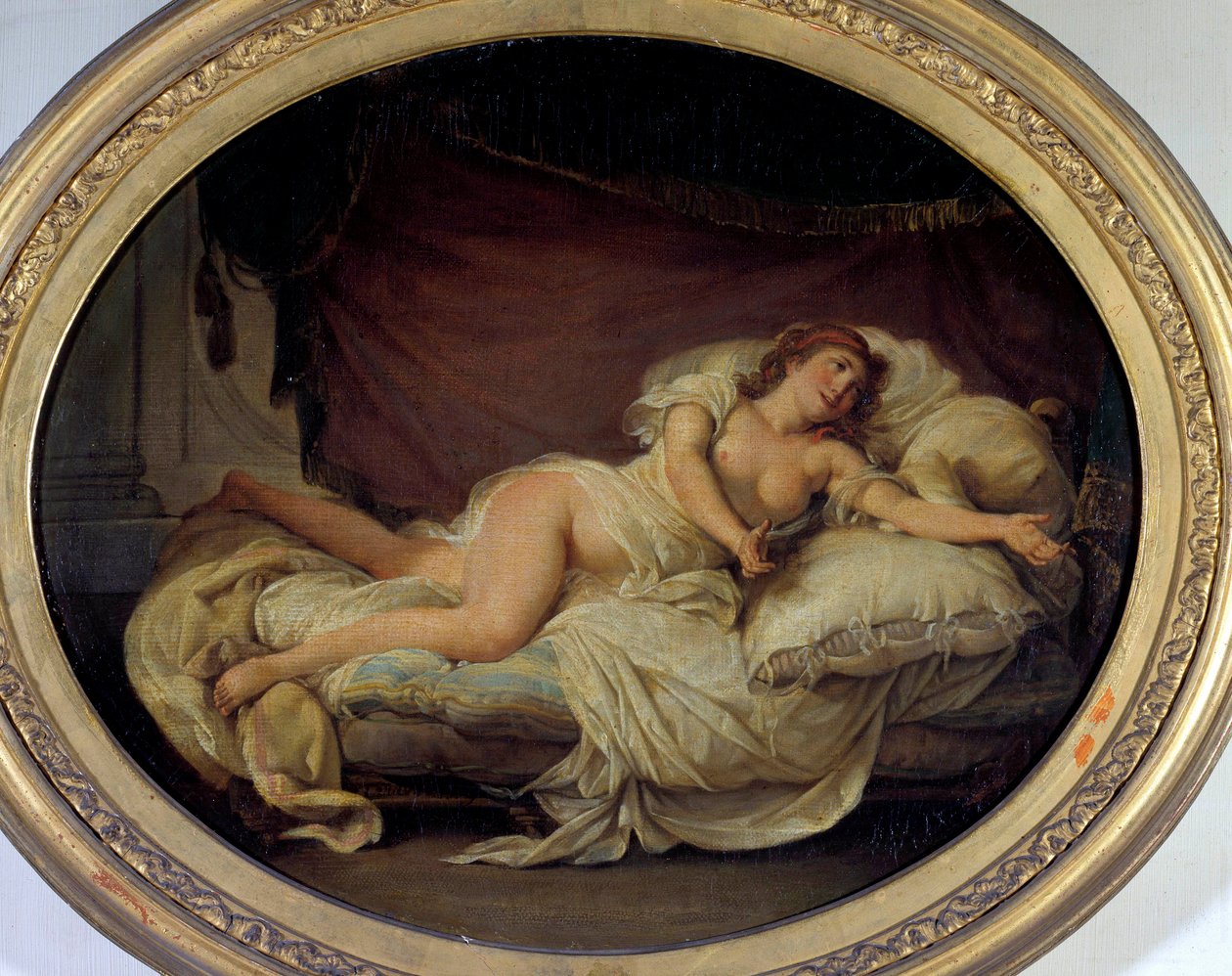 Hugues Traval női kanapéfestmény (1728-1785) 1779 V. 0,36 x 0,44 m Towers Szépművészeti Múzeum alkotó: Hugues Traval