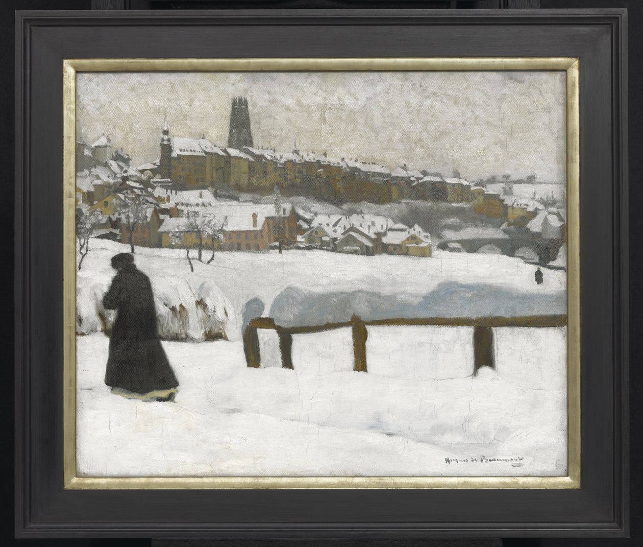 Freiburg a hóban, 1920 körül (olaj, vászon) alkotó: Hugues de Beaumont