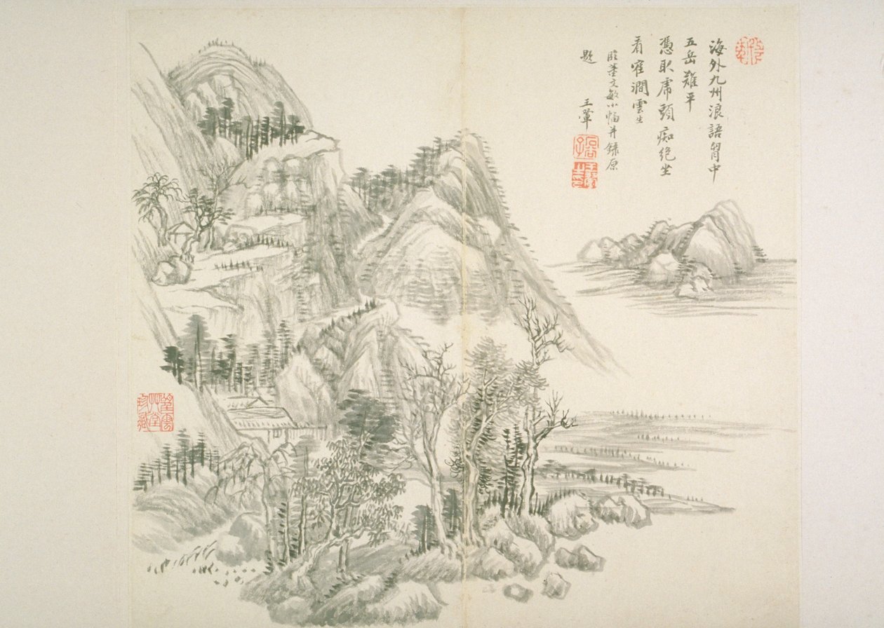 Album Régi mesterek és versek után (album (10 lap), tinta papíron) alkotó: Hui Wang