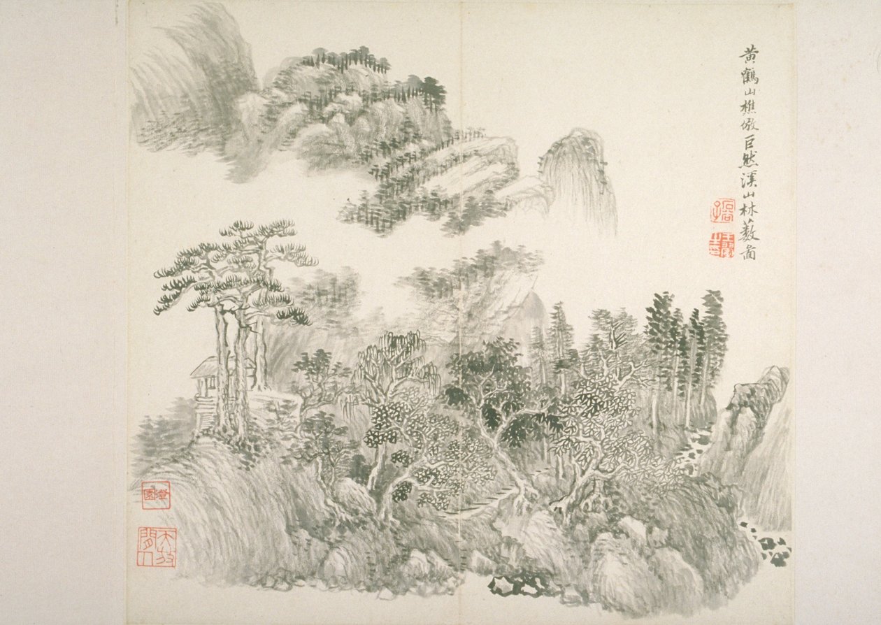 Album Régi mesterek és versek után (album (10 lap), tinta papíron) alkotó: Hui Wang