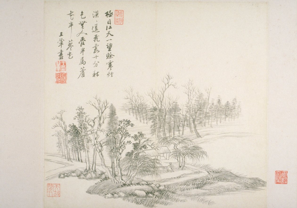 Album Régi mesterek és versek után (album (10 lap), tinta papíron) alkotó: Hui Wang