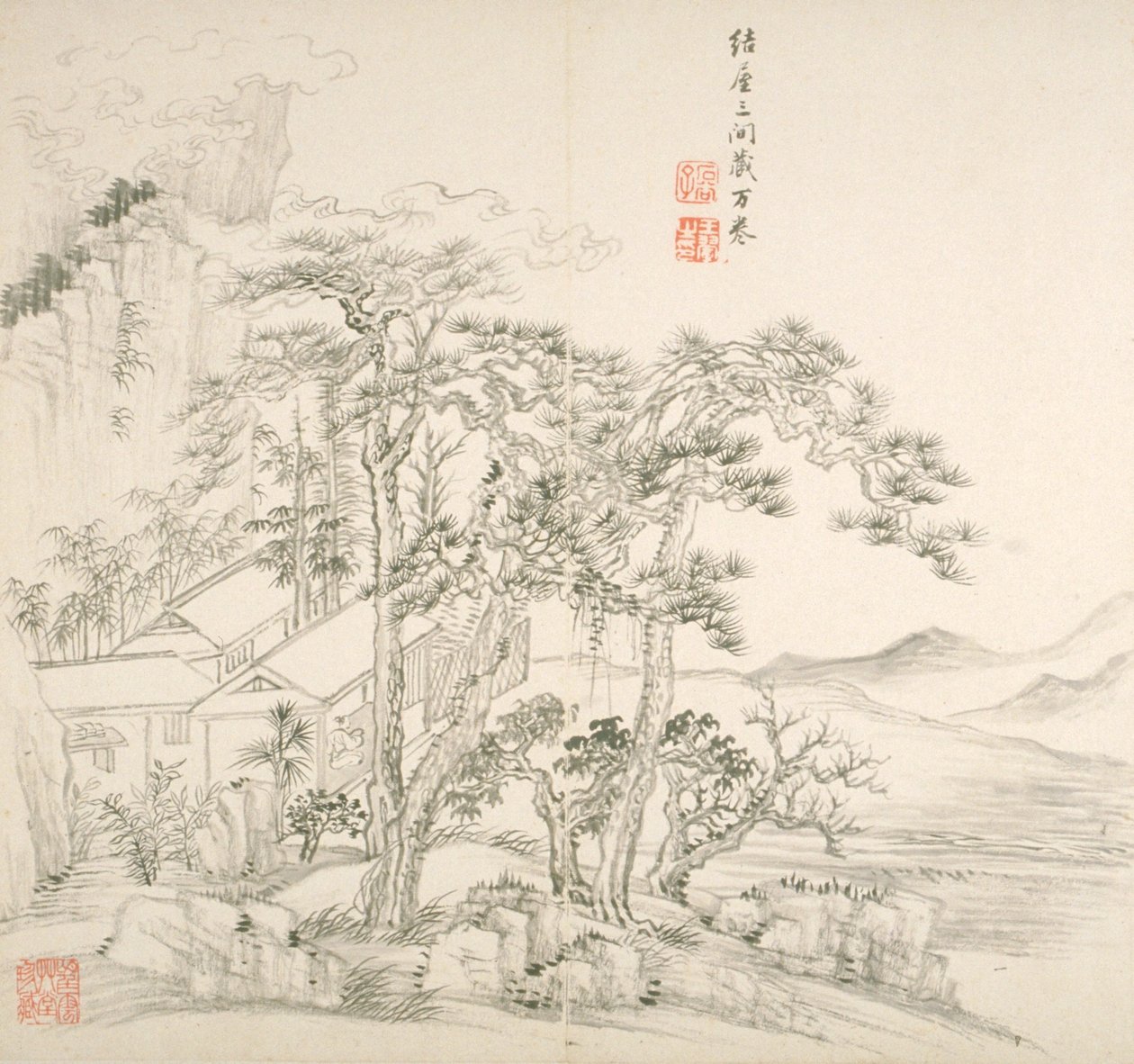 Album Régi mesterek és versek után (album (10 lap), tinta papíron) alkotó: Hui Wang