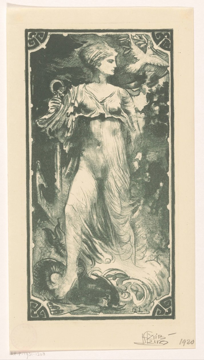 A remény megszemélyesítése alkotó: Huib Luns (signed by artist)