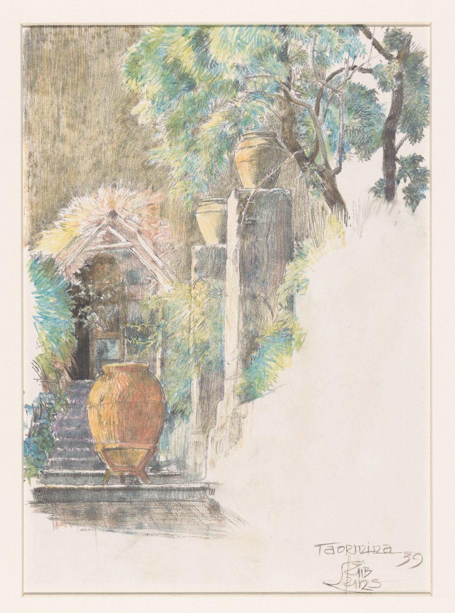 Lépcső a kertben Taorminában alkotó: Huib Luns (signed by artist)