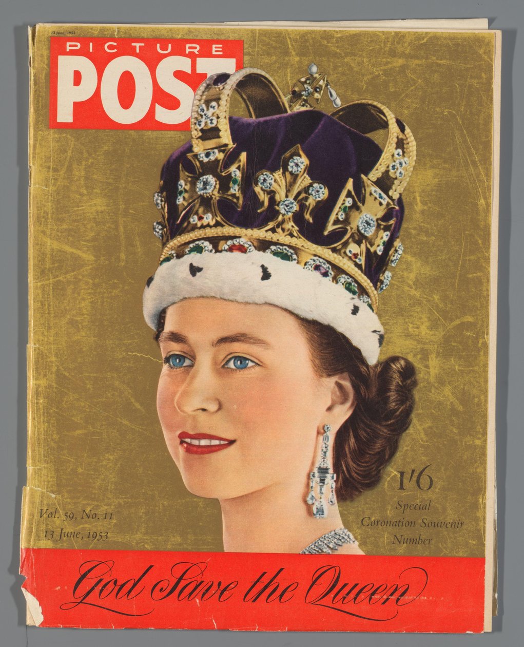 A II. Erzsébet királynő megkoronázására szolgáló Picture Post különkiadásának másolata, 1953. június 13. Képposta / Különleges Koronázási emléktárgy száma (cím a tárgyon) alkotó: Hulton Press Ltd.