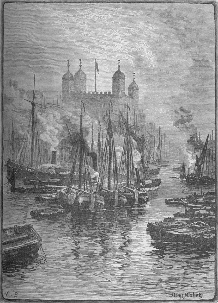 Kilátás a Towerre a London Bridge felől, 1890 alkotó: Hume Nisbet