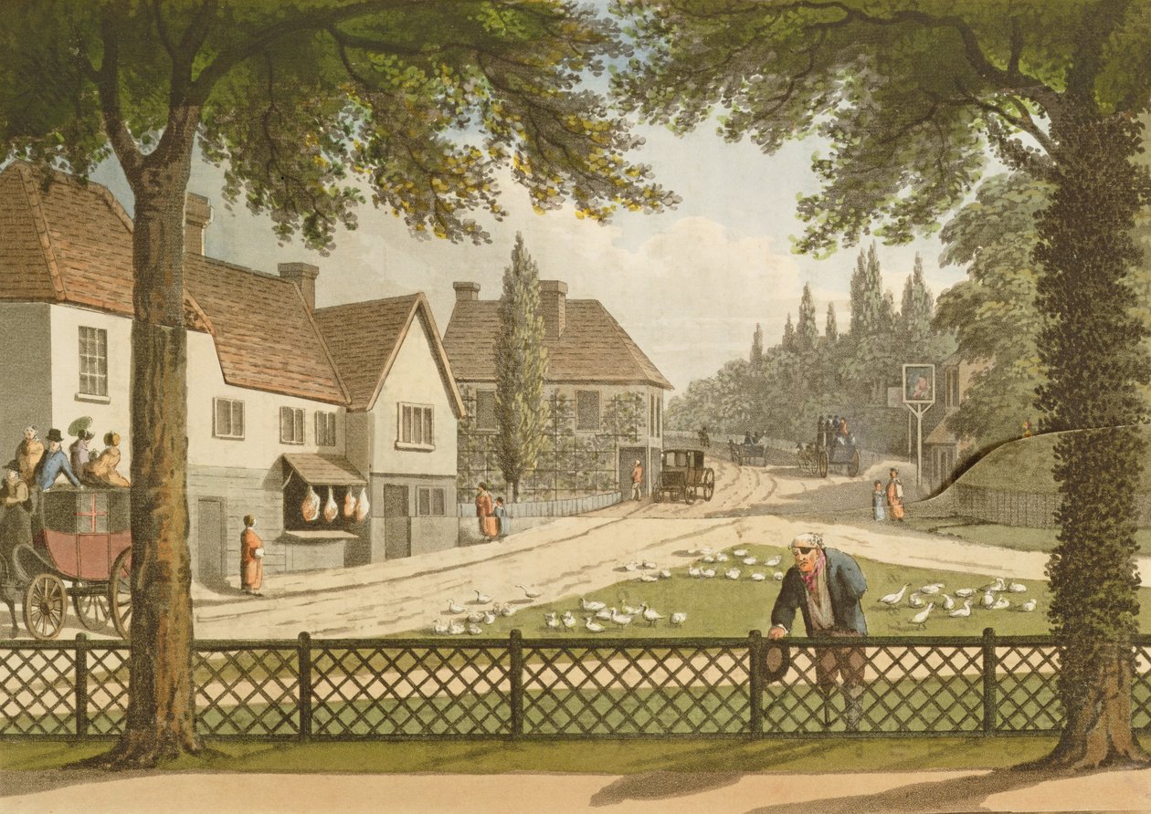Kilátás a saját házamból Essexben (előtte) a "Töredékek a tájkertészet elméletéről és gyakorlatáról", pub. 1816 (lásd még: 41995) alkotó: Humphry Repton