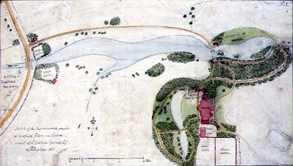 A Gosfield Place kertterve, Essex alkotó: Humphry Repton