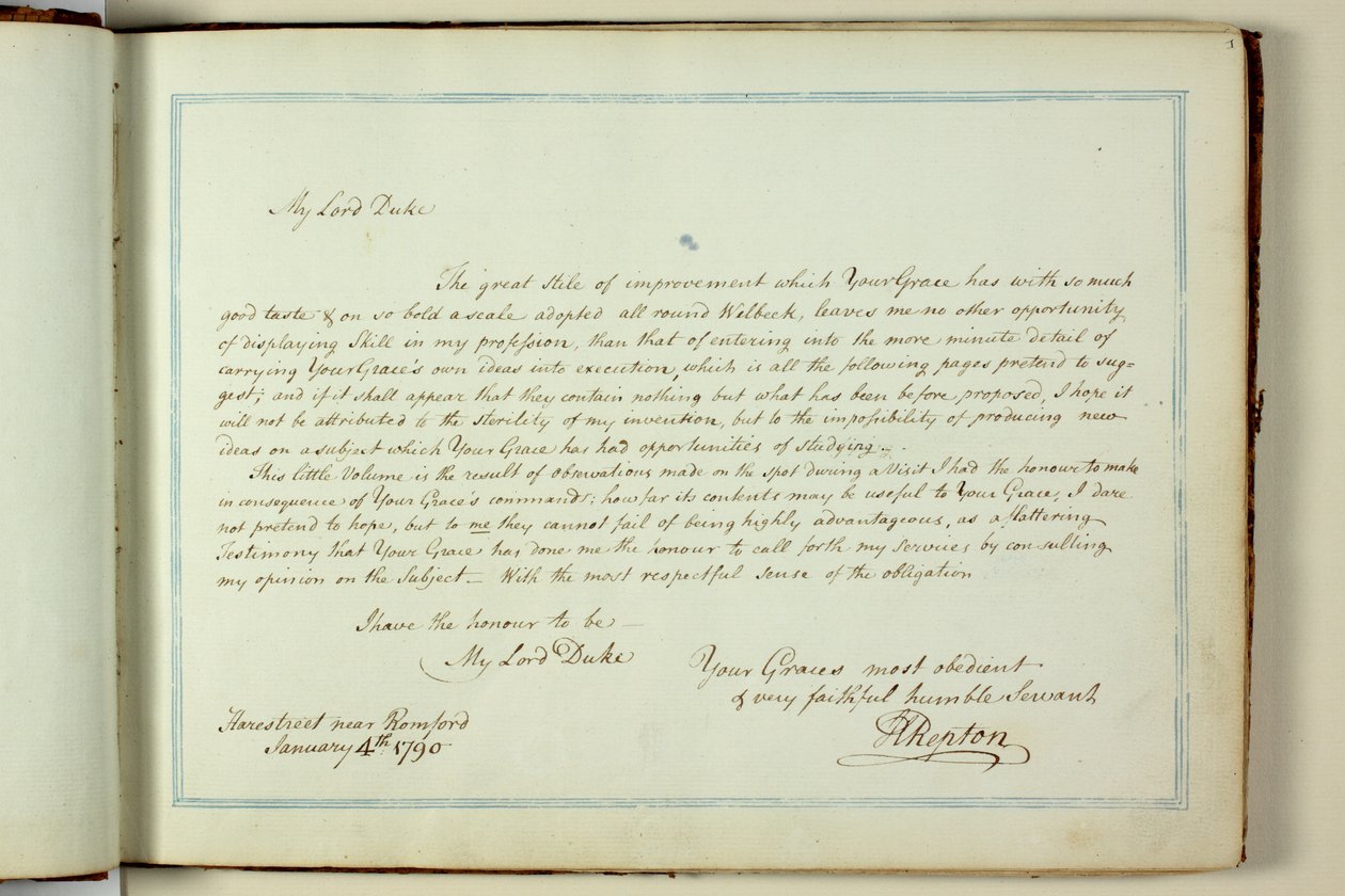 Vörös könyv: Welbeck alkotó: Humphry Repton
