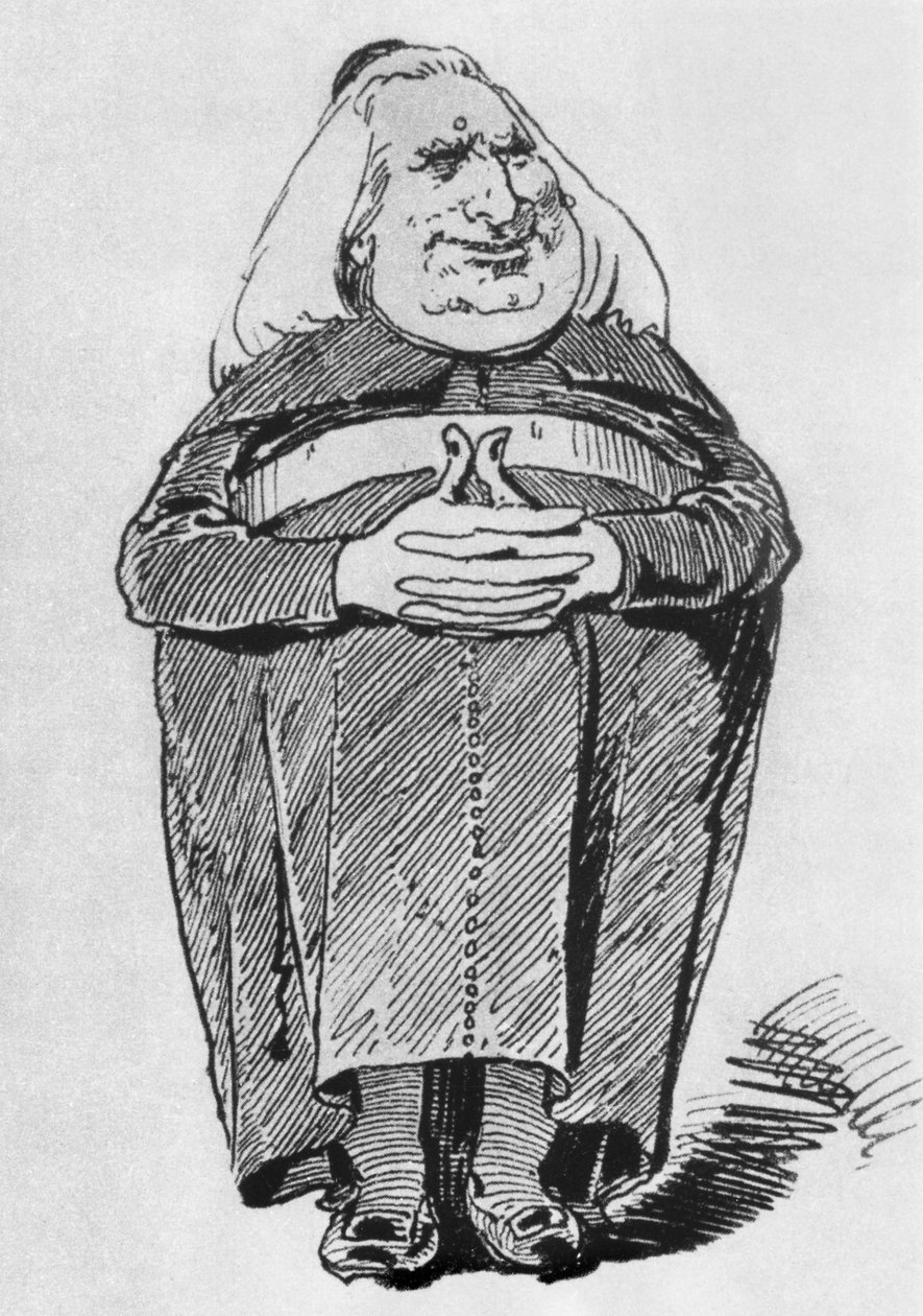 Liszt Ferenc (1811-86) apátként, karikatúra Borsszem Jankóból, 1870. július 27. alkotó: Hungarian School