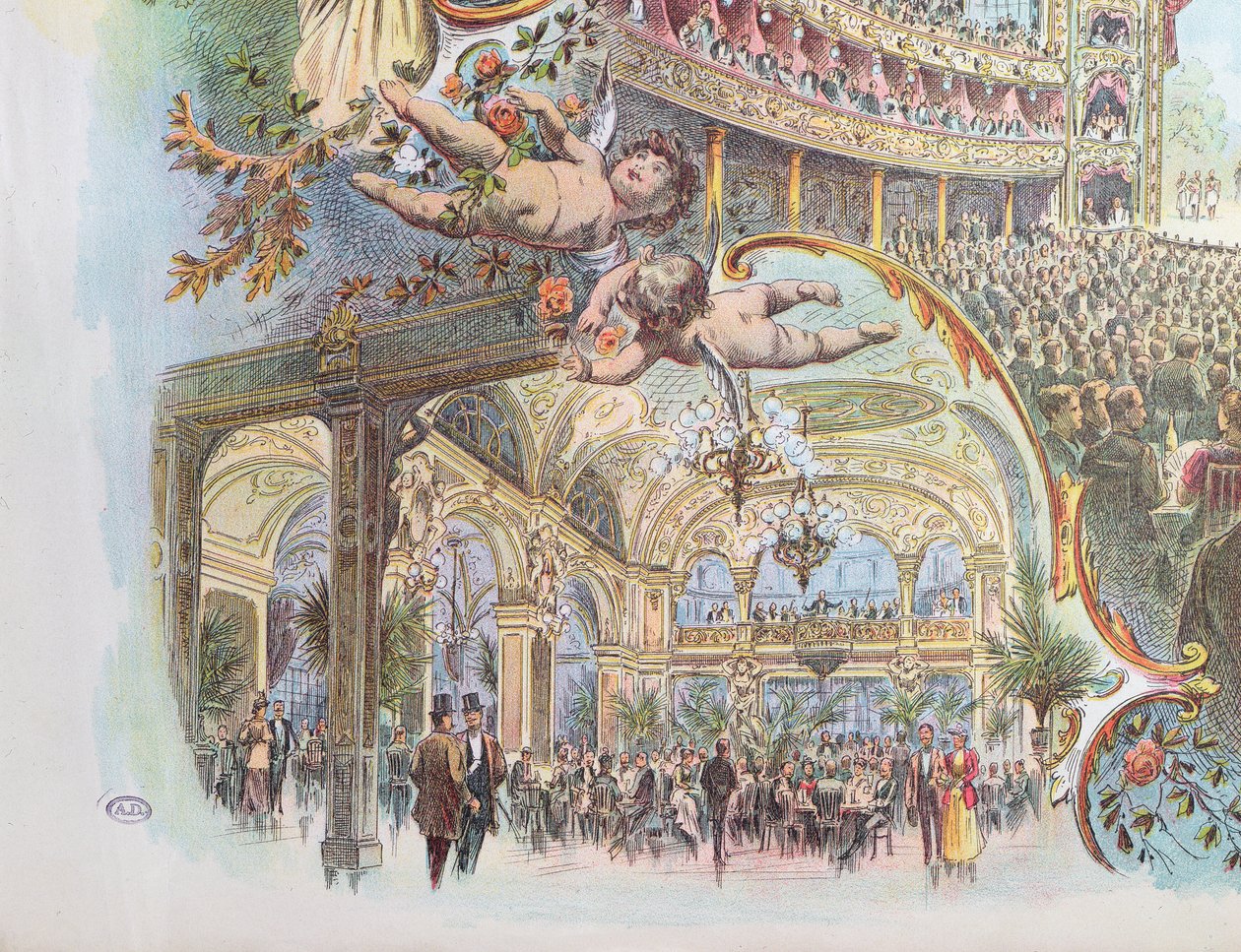 A budapesti Somossy Orfeum belső képei, 19. század vége alkotó: Hungarian School