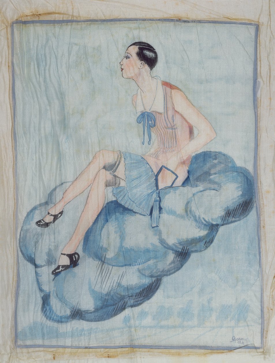 La Garconne, c. 1925-30 (festett selyem) alkotó: Hungarian School