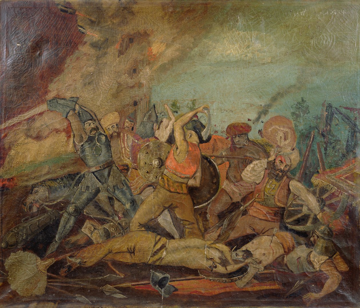 Oszmán és magyar katonák harca a 17. században alkotó: Hungarian School
