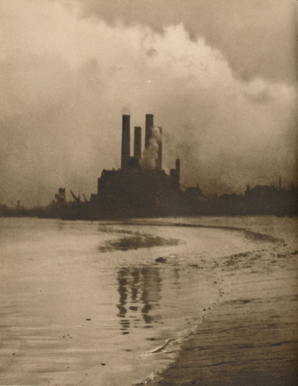 „Chelsea Chimneys: Erőmű az Old Cremorne Gardens helyén”, 1935. alkotó: Huson