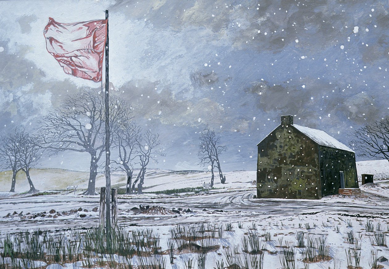 Drovers Arms and the Red Flag, Garth közelében, 1992 (gouache a kártyán) alkotó: Huw S. Parsons