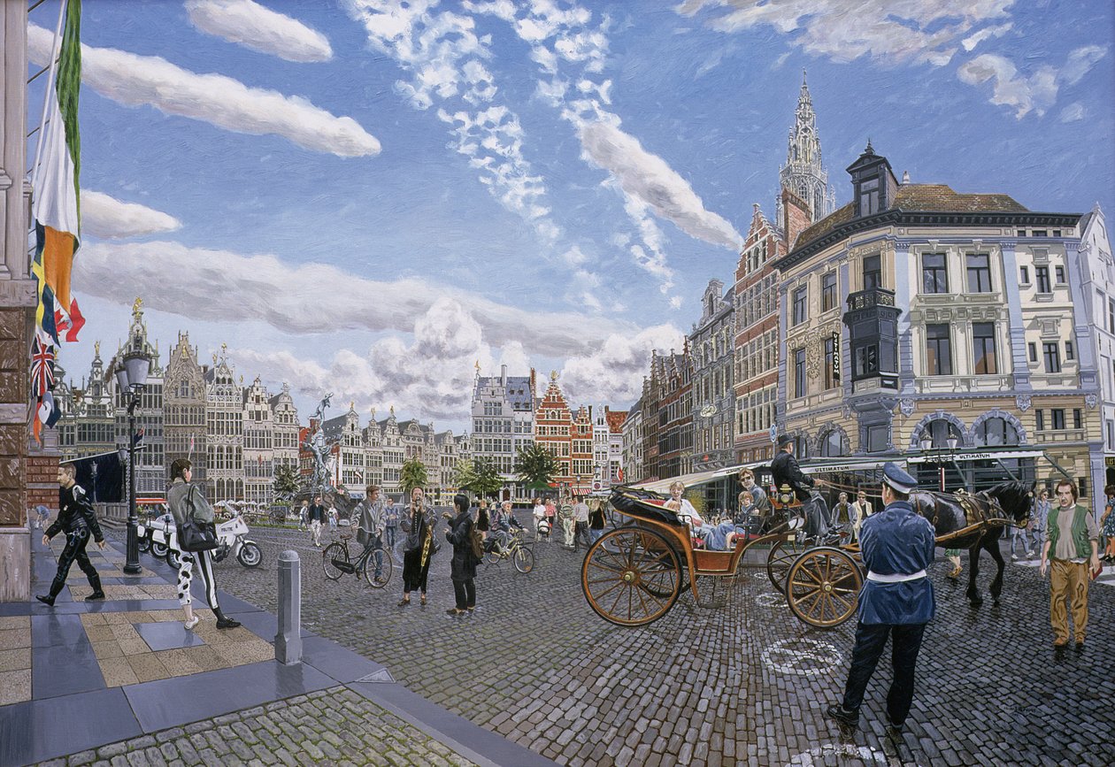A Nagy Piac tér Antwerpenben, 1996 alkotó: Huw S. Parsons