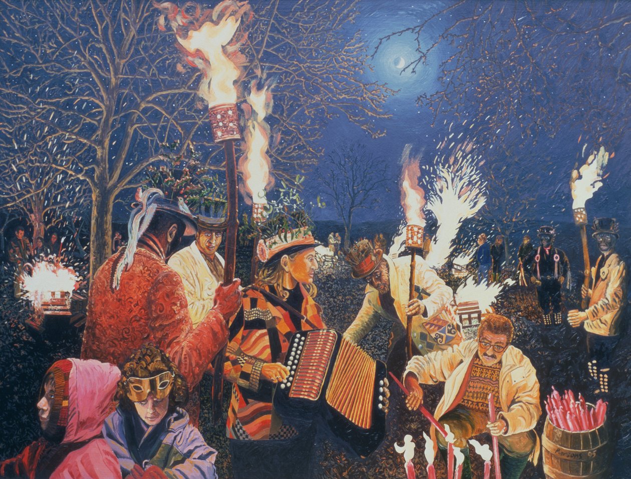 Wassailing Herefordshire-ben, 1995 alkotó: Huw S. Parsons