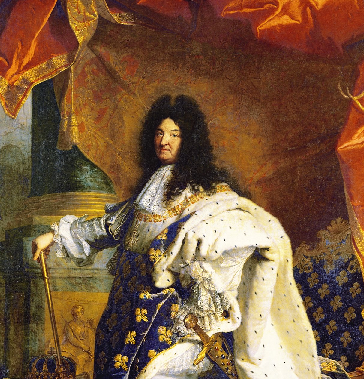 XIV. Lajos királyi jelmezben, 1701 (59867 részlet) alkotó: Hyacinthe Francois Rigaud