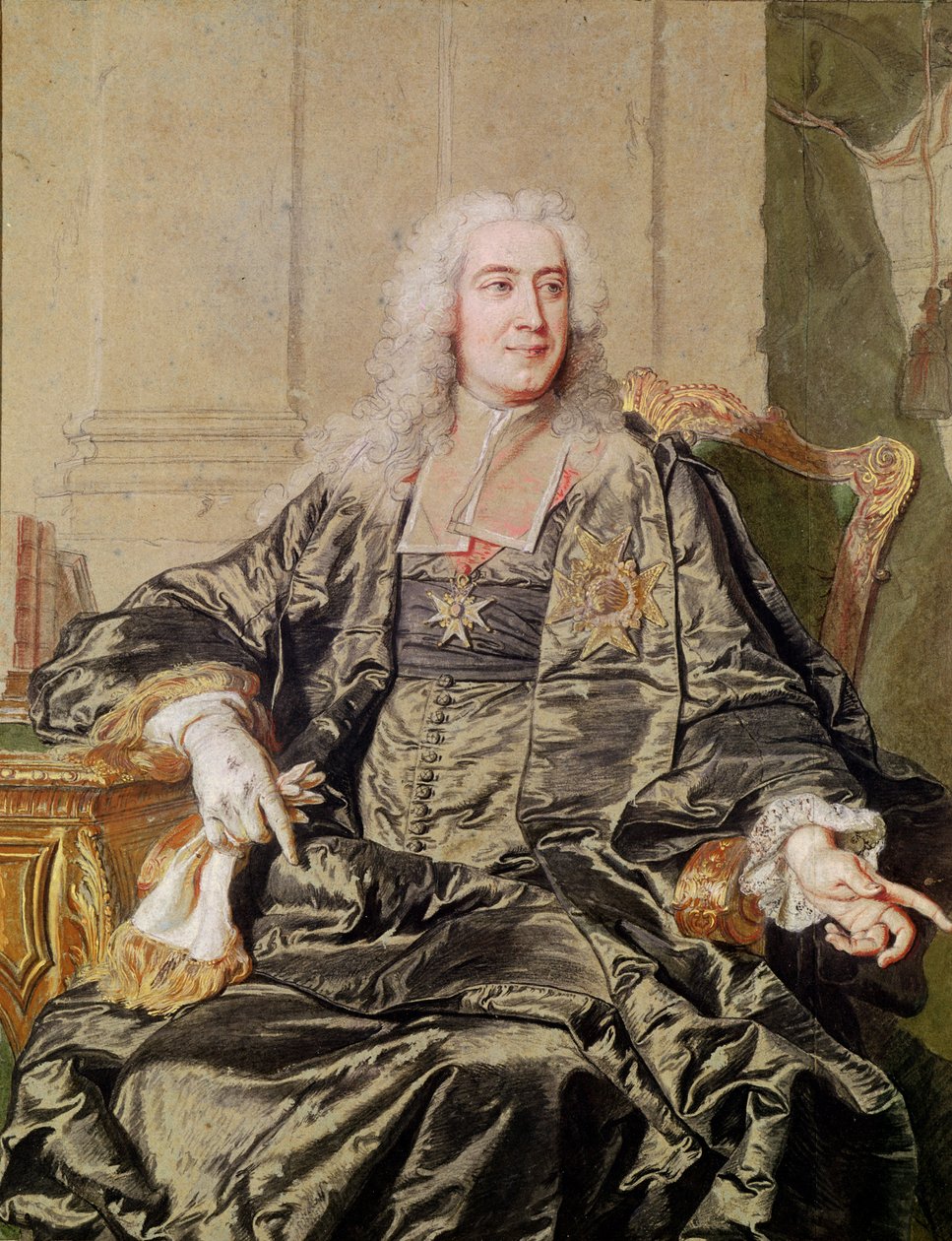 Marc Pierre de Voyer (1696-1764) Argenson grófja (toll, tinta és WC papíron) alkotó: Hyacinthe Francois Rigaud