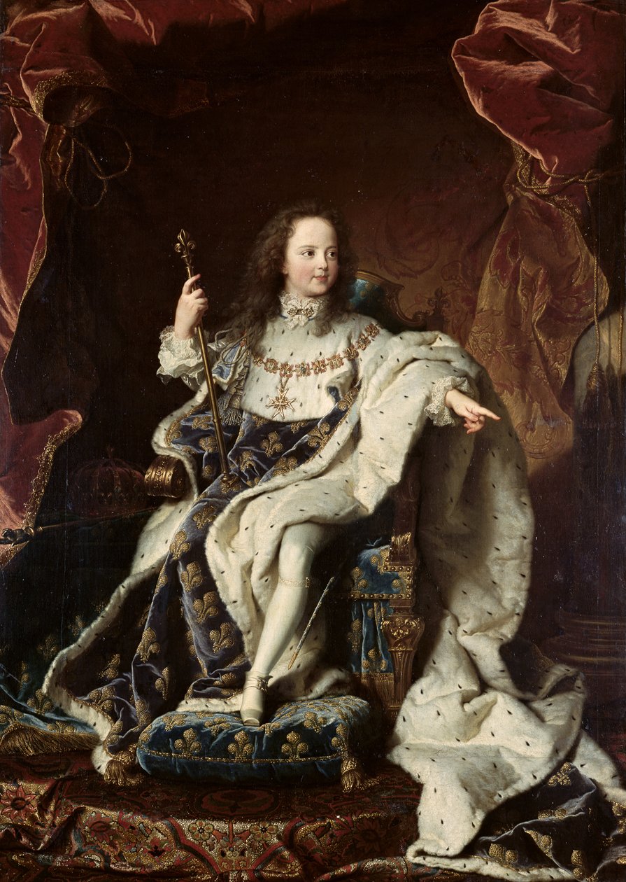 XV. Lajos (1710-74) portréja koronázási köntösben, 1715 alkotó: Hyacinthe Francois Rigaud