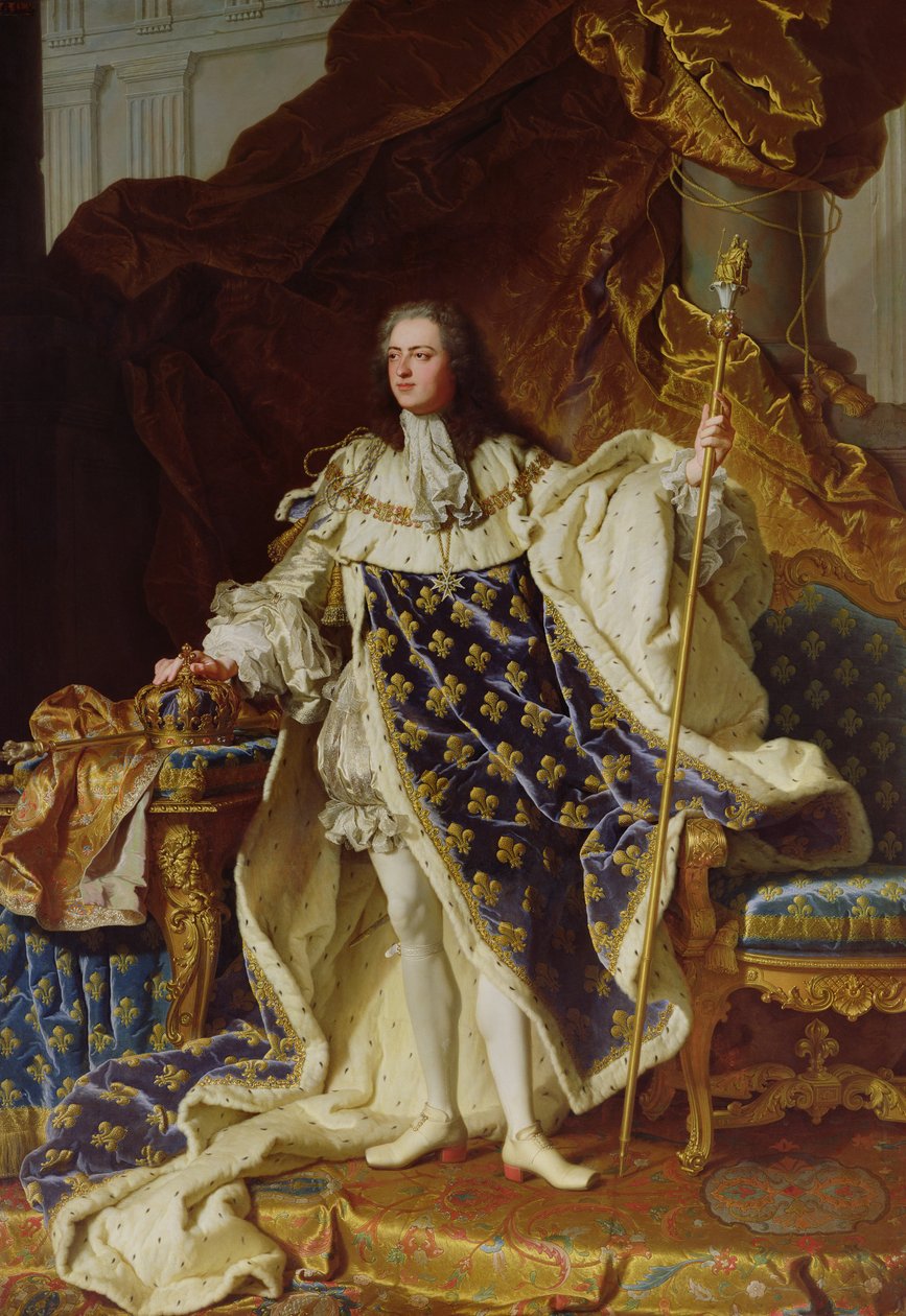 XV. Lajos (1715-74) portréja koronázási ruhájában, 1730 alkotó: Hyacinthe Francois Rigaud