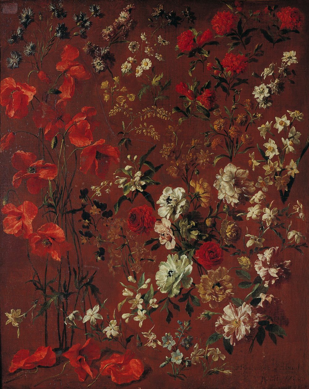 Virágtanulmány, 1720 alkotó: Hyacinthe Francois Rigaud