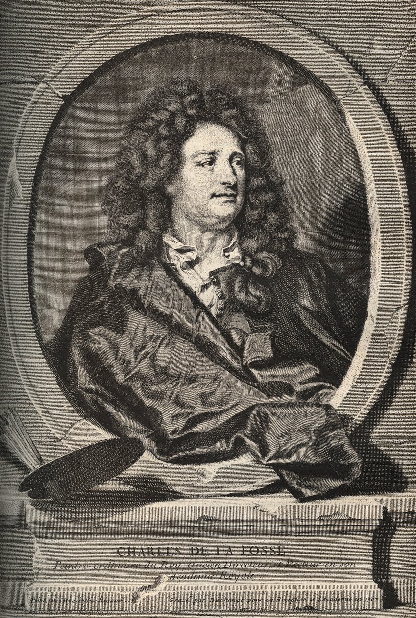 Charles de La Fosse (1636-1716) francia festő portréja - Dumchange metszet, H. Rigaud alkotó: Hyacinthe (after) Rigaud