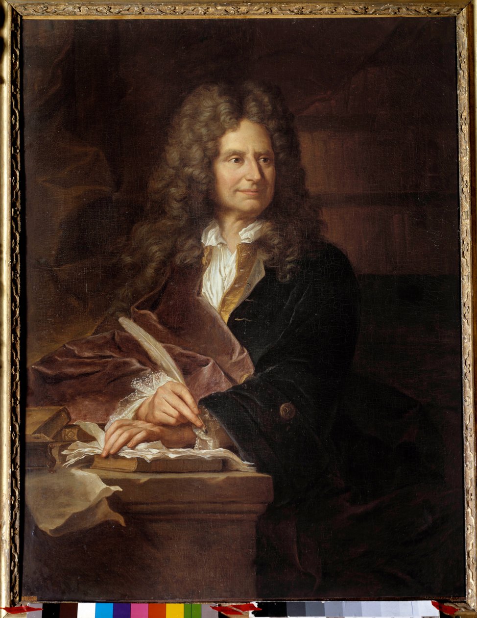 Nicolas Boileau (1636 - 1711) dit Boileau Despreaux (Boileau-Despreaux), francia író portréja - Festmény Hyacinthe Rigaud (1659-1743) műhelyéből alkotó: Hyacinthe (studio of) Rigaud