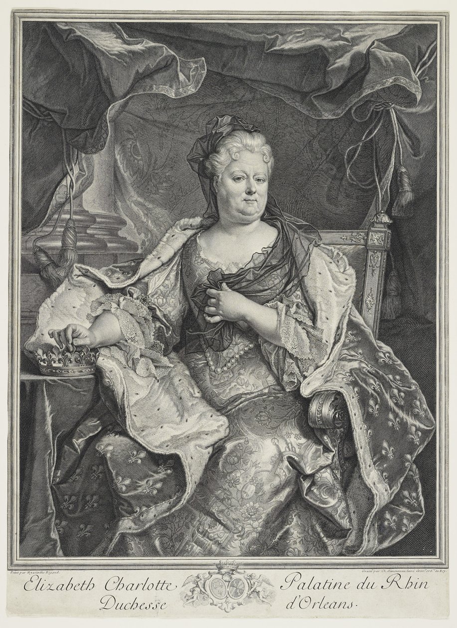 Elizabeth Charlotte Palatine du Rhin, Orléans-i hercegnő, mérnök Charles Louis Simmoneau (1645-1728) alkotó: Hyacinthe Francois Rigaud